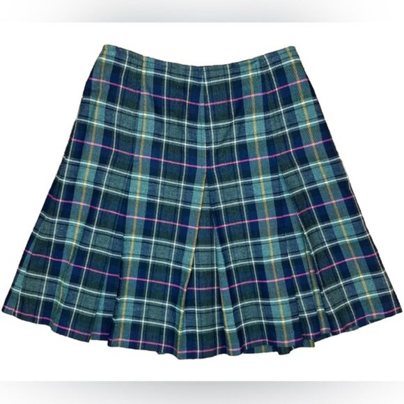 EXPRESS MADE IN ITALY 🇮🇹 VINTAGE Plaid Pleated Mini Skirt Size 3/4 - Picture 1 of 8